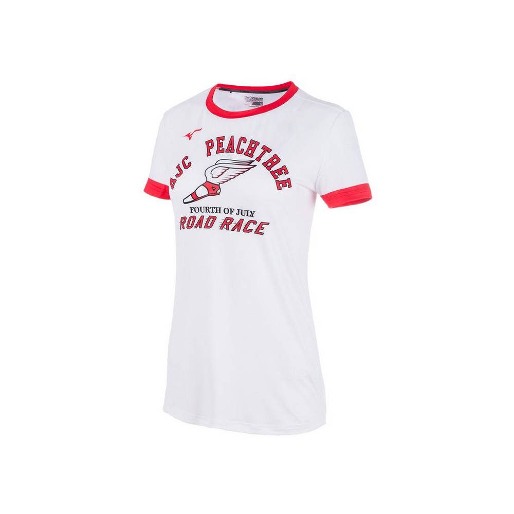 Maglietta Mizuno Printable Short Sleeve Donna - Bianche - 80145-KLFS